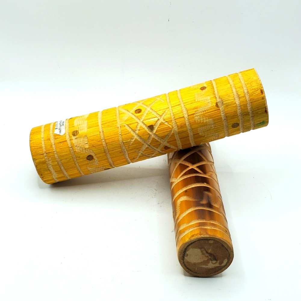 Cancun Natural Wood Hand Carved Bamboo Rain Stick Palo De Lluvia Tagged RRP $135